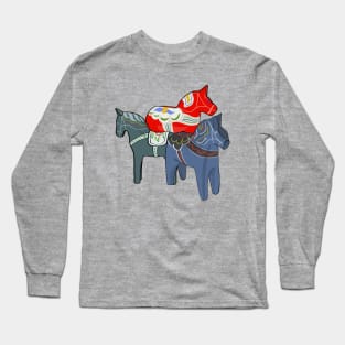 Dala Horses Long Sleeve T-Shirt